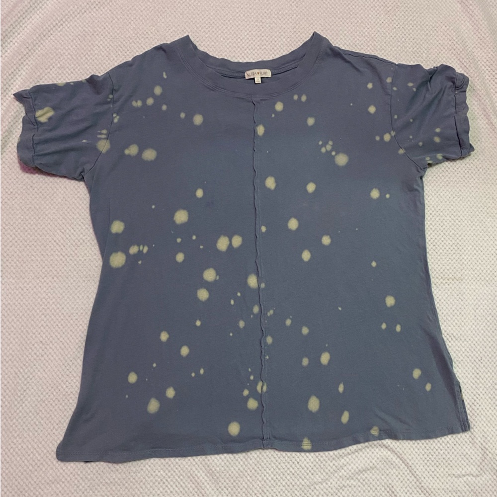 Ultra Flirt Blue Bleached Loose Fitting T-Shirt